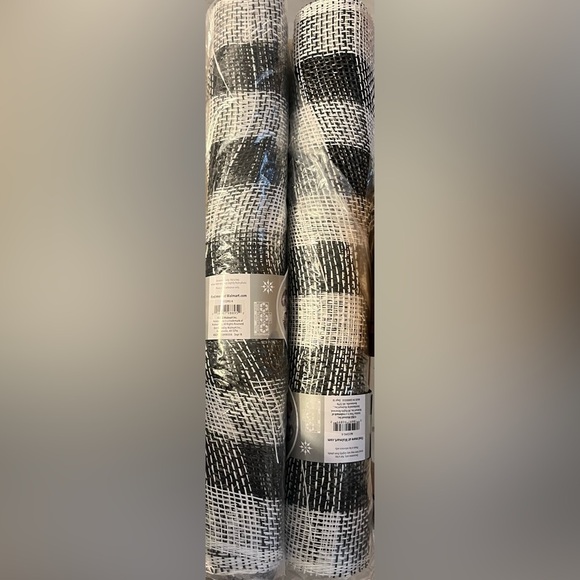 Nwt set of 4 buffalo check mesh & black white mesh rolls Christmas everyday - Picture 13 of 14